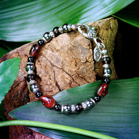 Silberarmband Steilperlen und STEIN Rocks mit Silberteilen