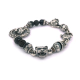 Silver Bracelet Beads and LION COIN and Lions with Karabiner