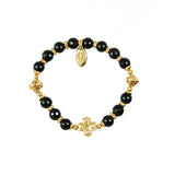 Silver Bracelet Beads and PLAIN CROSS with BLADES CROSS balls Gold plated