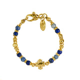 Silver Bracelet Beads and PLAIN CROSS with BLADES CROSS balls Gold plated