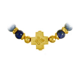 Silver Bracelet Beads and PLAIN CROSS with BLADES CROSS balls Gold plated