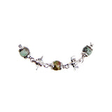 Silberarmband mit Lanzen- und Klingenkreuzen sowie 10 Perlen