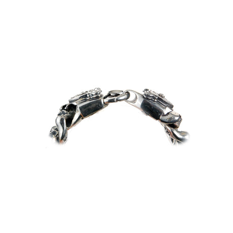Silver Bracelet S with Mini SKULL s Lobster Claw with SHIELD