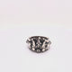 Silver Ring Faceted Body Rivets CROWN