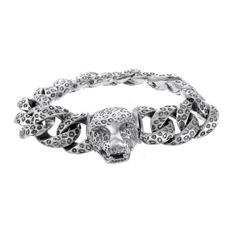 Silver Bracelet LEOPARD HEAD M and Leo Links