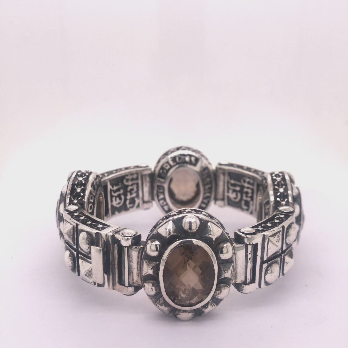 Silver Bracelet PYRAMIDES OVALS and Pyramides Squares
