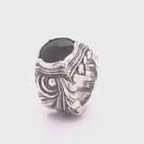 Silver Ring MAGIC PLANT Band and BAROQUE Stoneholder