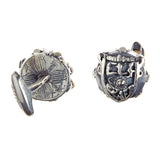 Silver Cufflinks SHIELD Faceted Body METEORITE