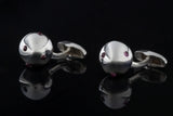 Silver Cufflinks BULLET with 5 Small Sapphire