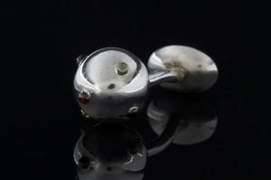Silver Cufflinks BULLET with 5 Small Sapphire