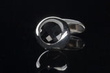 Silver Cufflinks BULLET with Facetted Stone