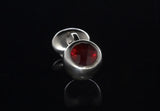Silver Cufflinks BULLET with Facetted Stone