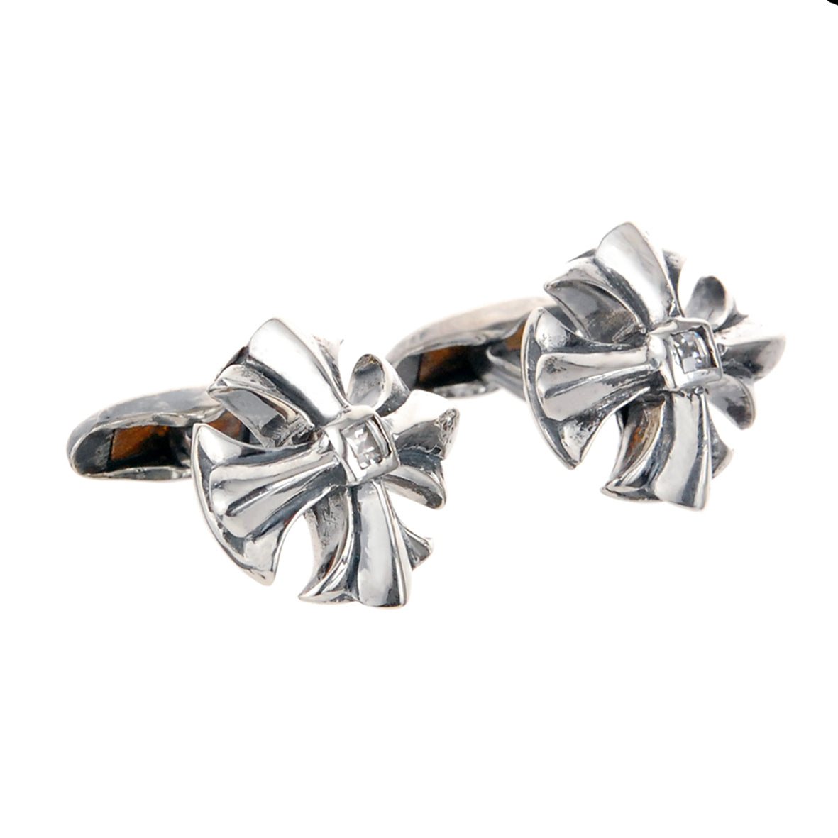 Silver Cufflinks MALTESER CROSS Open