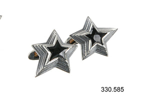 Silver Cufflinks SHOOTING STAR with Stone