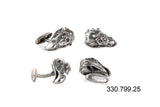 Silver Cufflinks Eagle Skull with Lily