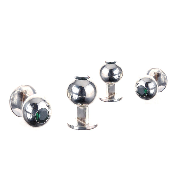 Silver Dress Shirt Buttons Balls with Stones