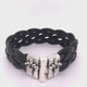 Silver Leather Bracelet LILY Jointlock