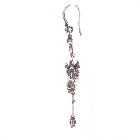 Silver Earhanger CROWNED SKULL