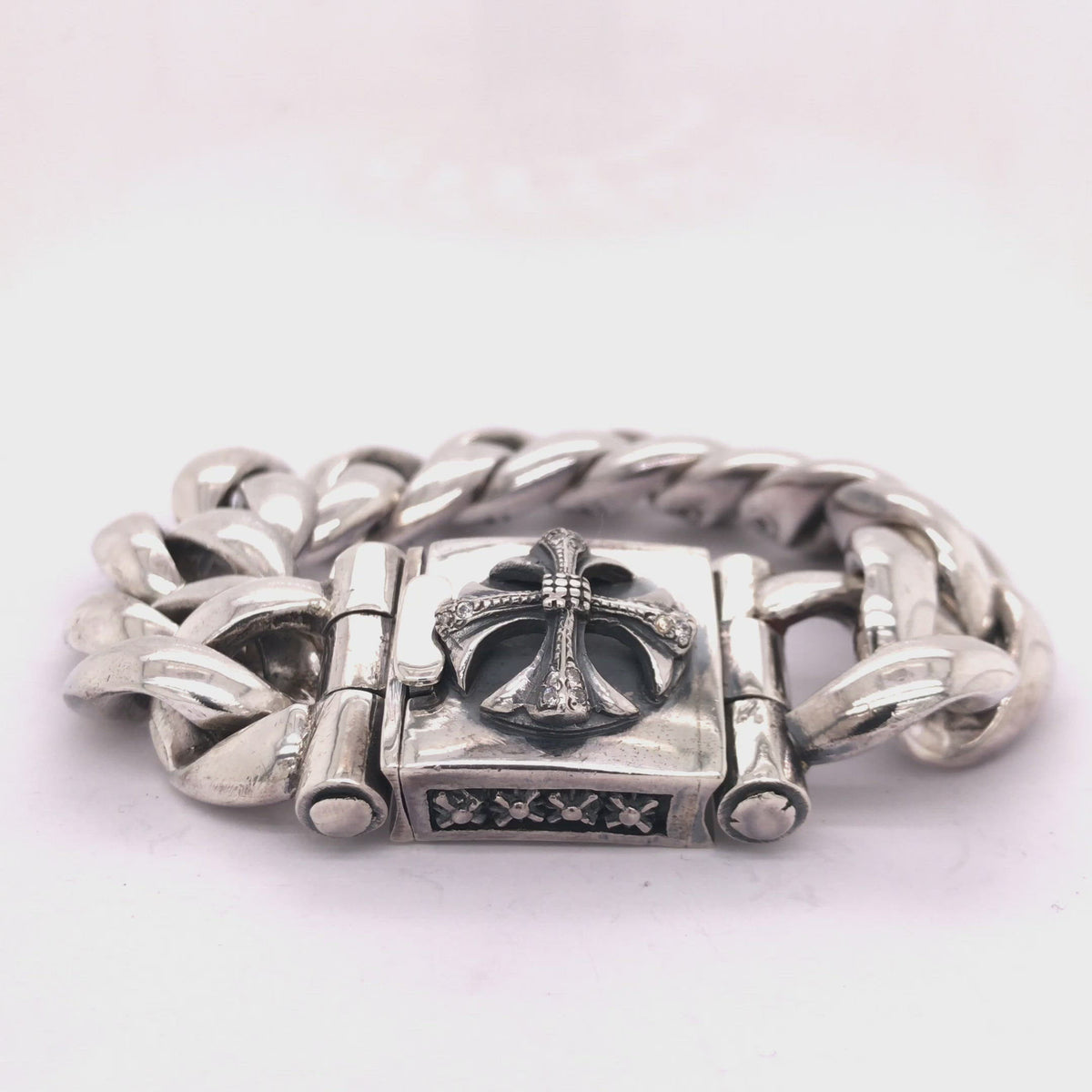 Silver Bracelet MALTESE CROSS Plain Chain L
