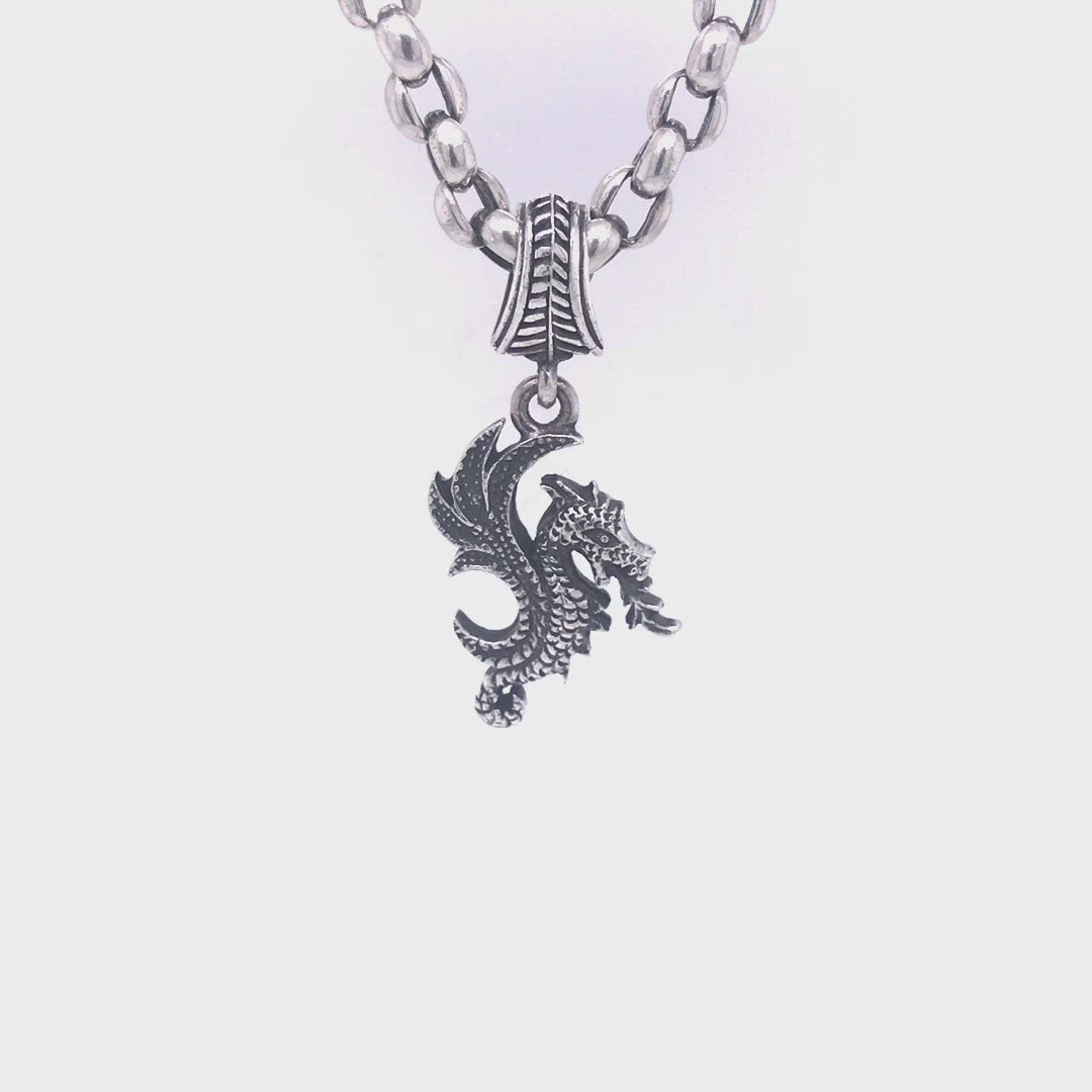 Silver Pendant DRAGON FIRE  26mm