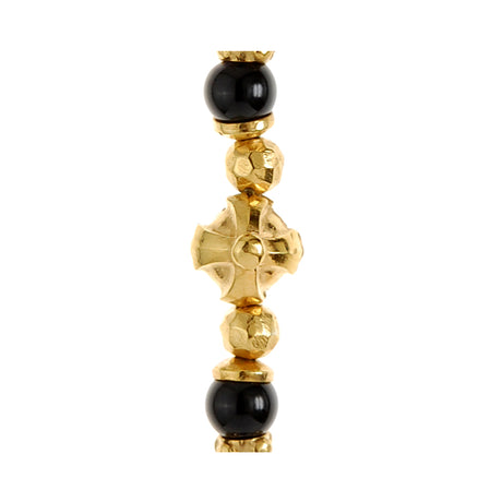 Silver Neckchain Beads KNIGHTS CROSS Balls Gold Plated