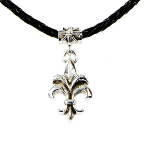 Silver Leather Neckband LILY with Morning Star