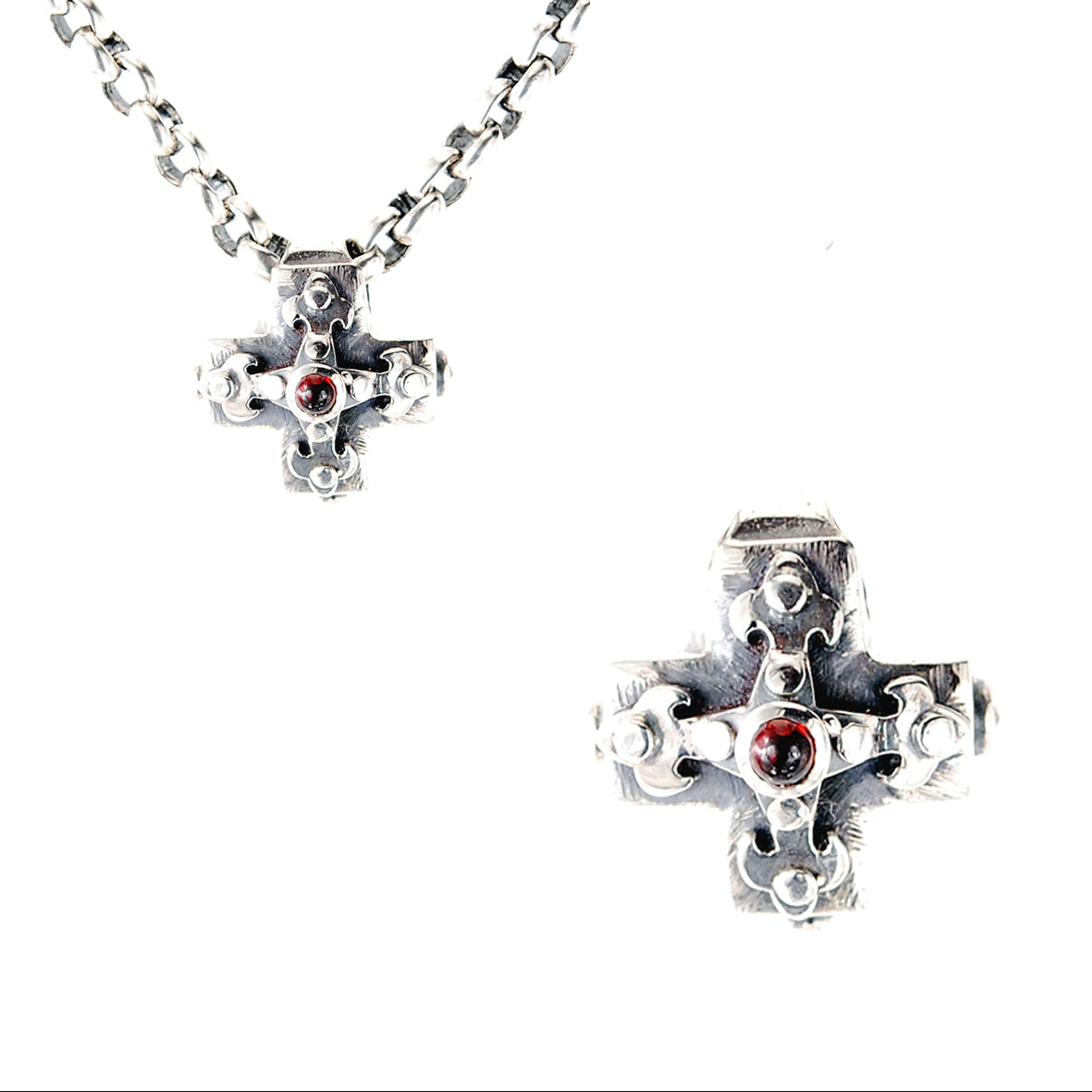 Silver Pendant Greek Cross Body with Hole and BLADES CROSS 20