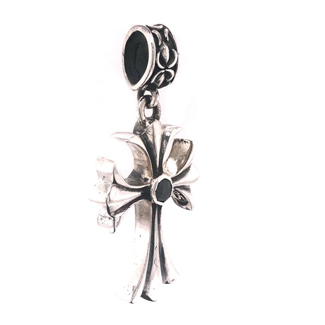 Silver Pendant Malteser Cross with Stone