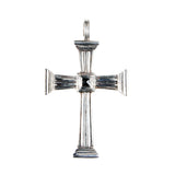 Silver Pendant CROSS Beams with Caree Stone