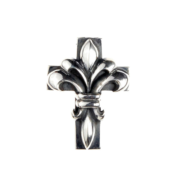 Silver Pendant LILY ON CROSS M Hole