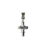 Silver Pendant LILY ON CROSS S Facetted