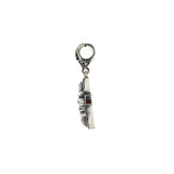 Silver Pendant LILY ON CROSS S Facetted