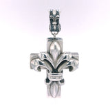 Silver Pendant LILY ON CROSS M