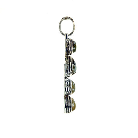 Silver Pendant Cross with PAISLEY Stones