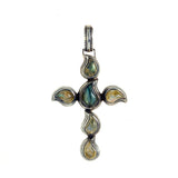 Silver Pendant Cross with PAISLEY Stones