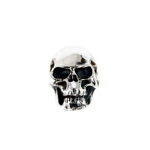 Leather Neckband with Silver SKULL L and Hook 6