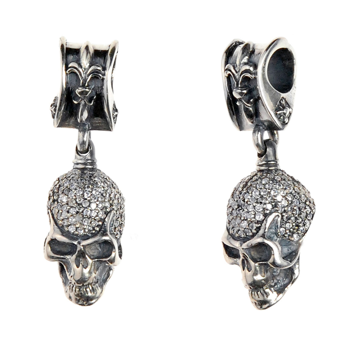 Silver Pendant SKULL L Pave 28