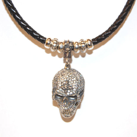 Silberanhänger SKULL XL Pave´ 40
