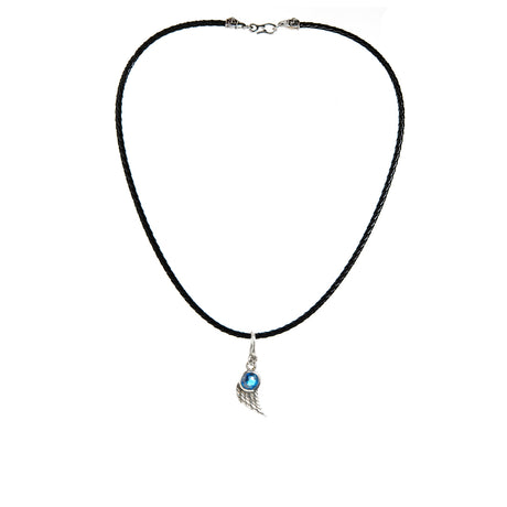 Silver Pendant Wing with Stone and Lily Hook