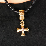 Silver Pendant KNIGHTS CROSS s Body and Stones 18