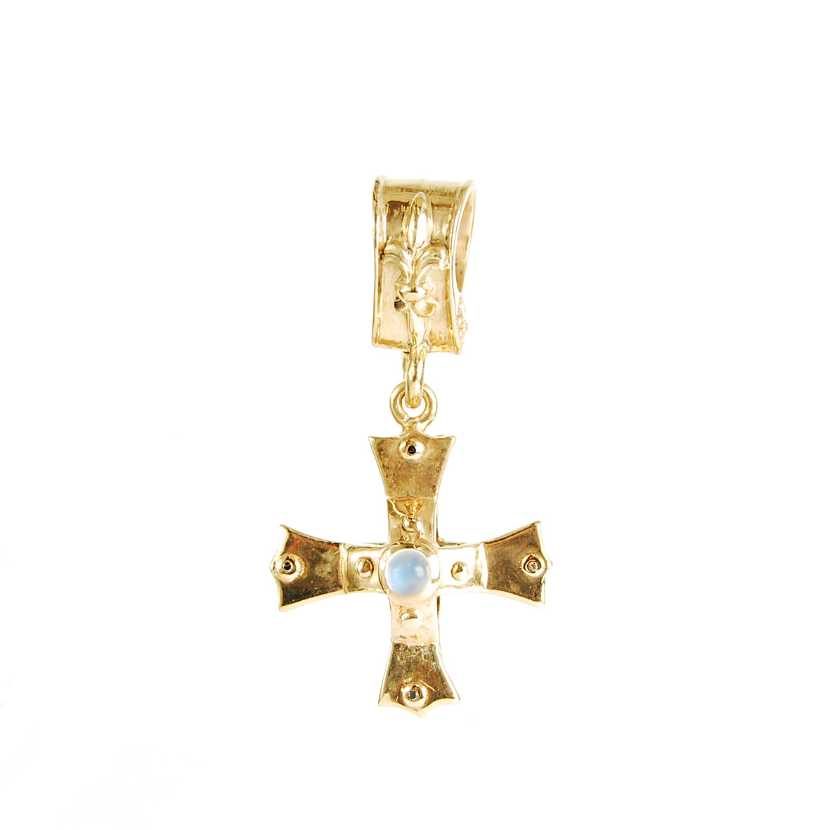 Silberanhänger IRON CROSS Körper und Steine Gold 30