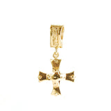 Silver Pendant KNIGHTS CROSS  Body and Stones Gold 30