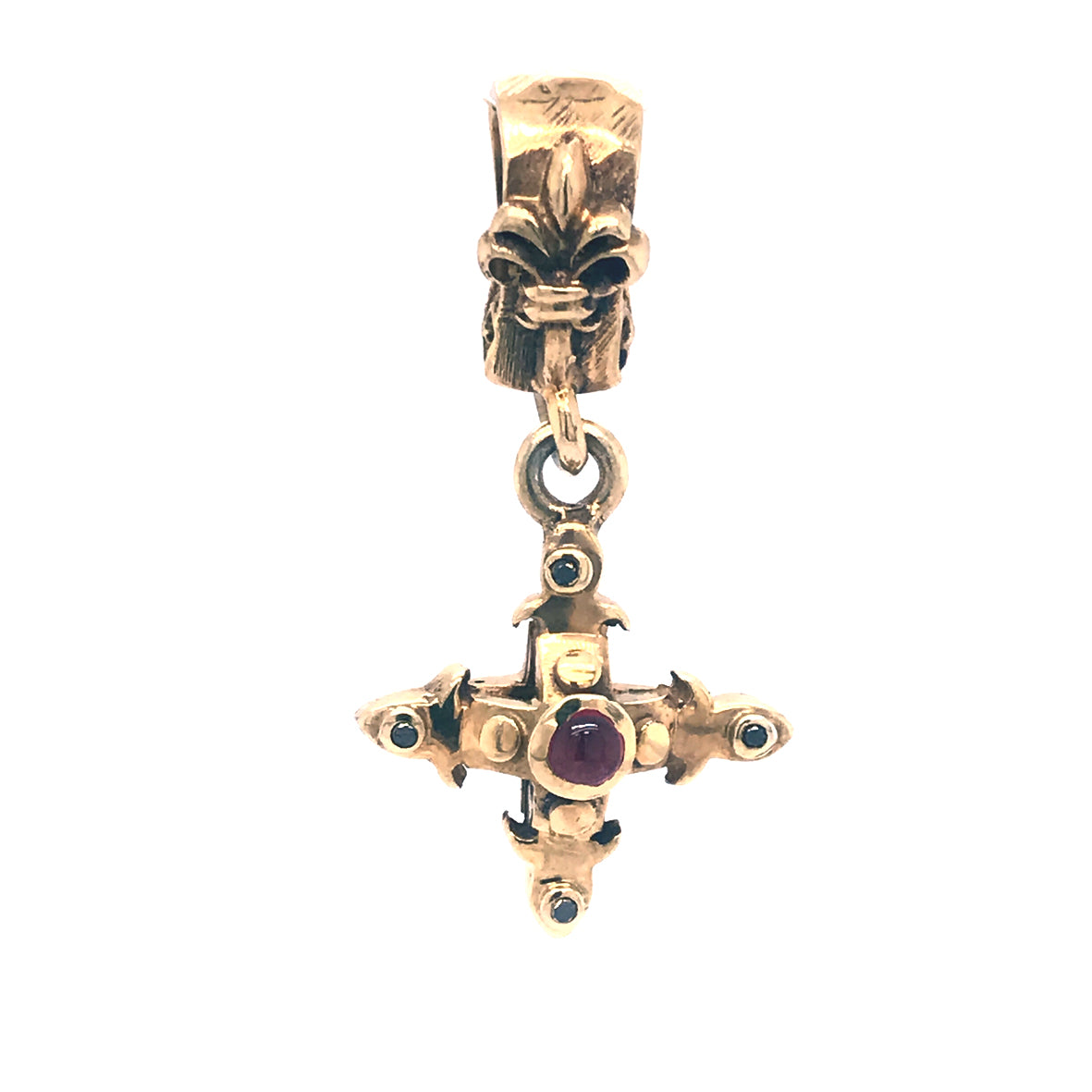 Silberanhänger SMITH CROSS Körper und Steine Gold plated 18