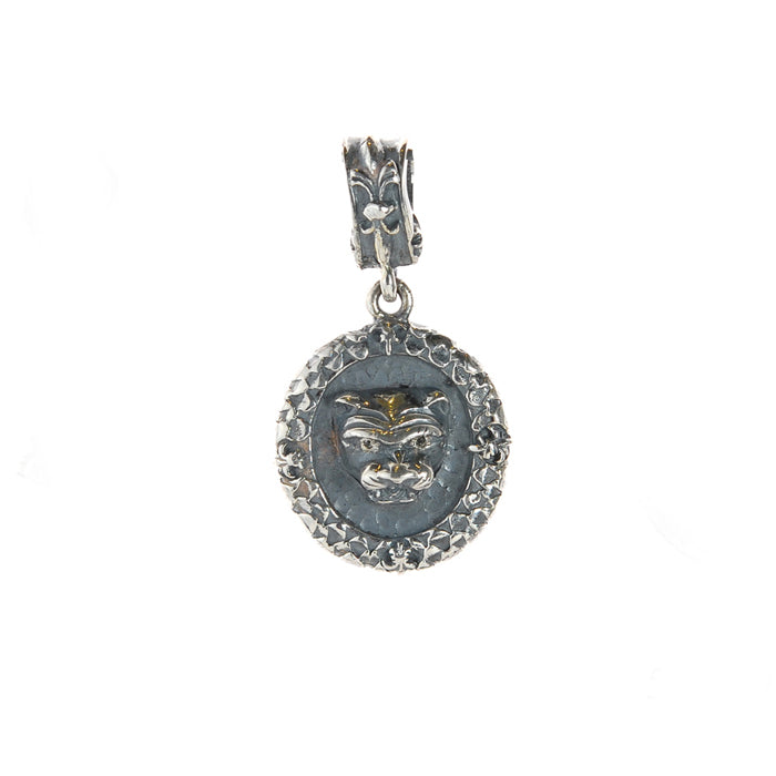 Silver Pendant LION HEAD Coin S