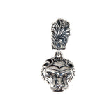 Silver Pendant LION HEAD L with Diamond Eyes