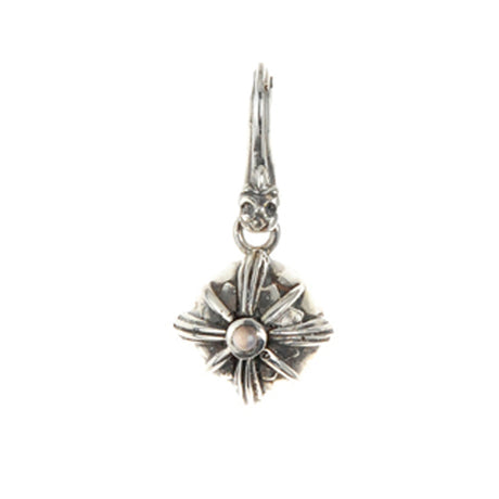 Silver Pendant Morning Star Ball with Moonstone