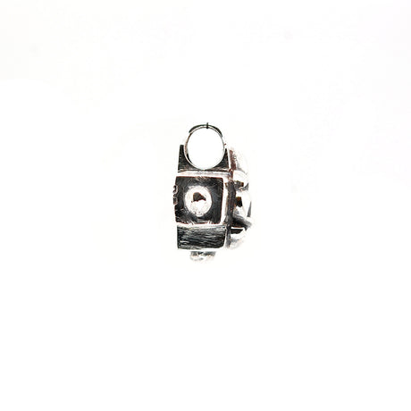 Silver Pendant Greek Cross Body with Hole and LILY 16