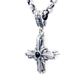 Silver Pendant Greek Cross Body with MORNING STAR