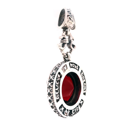 Silver Pendant Round with Pyramides Top and Morning Star Sides