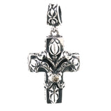 Silver Pendant LILY on CROSS Garden at Night M-Star Sides